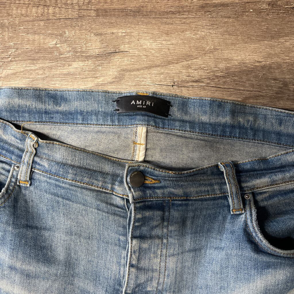 Amiri Jeans Mx-1 Blue Flannel Patch