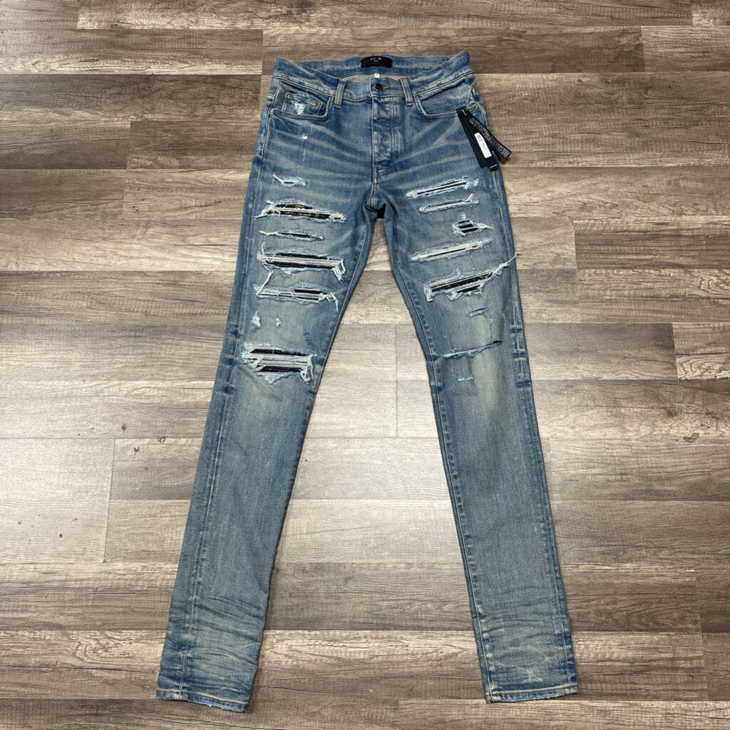 Amiri Jean Black Trasher Multicolor patch