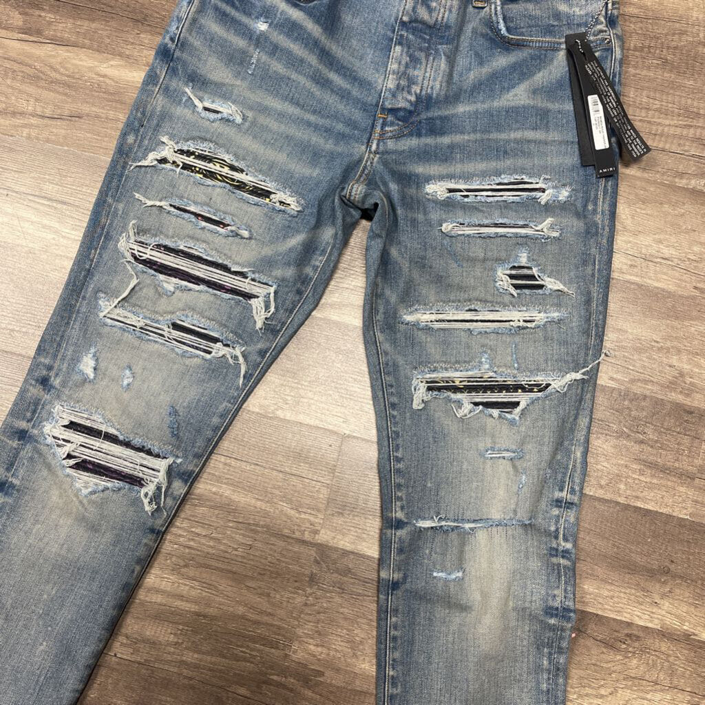 Amiri Jean Black Trasher Multicolor patch