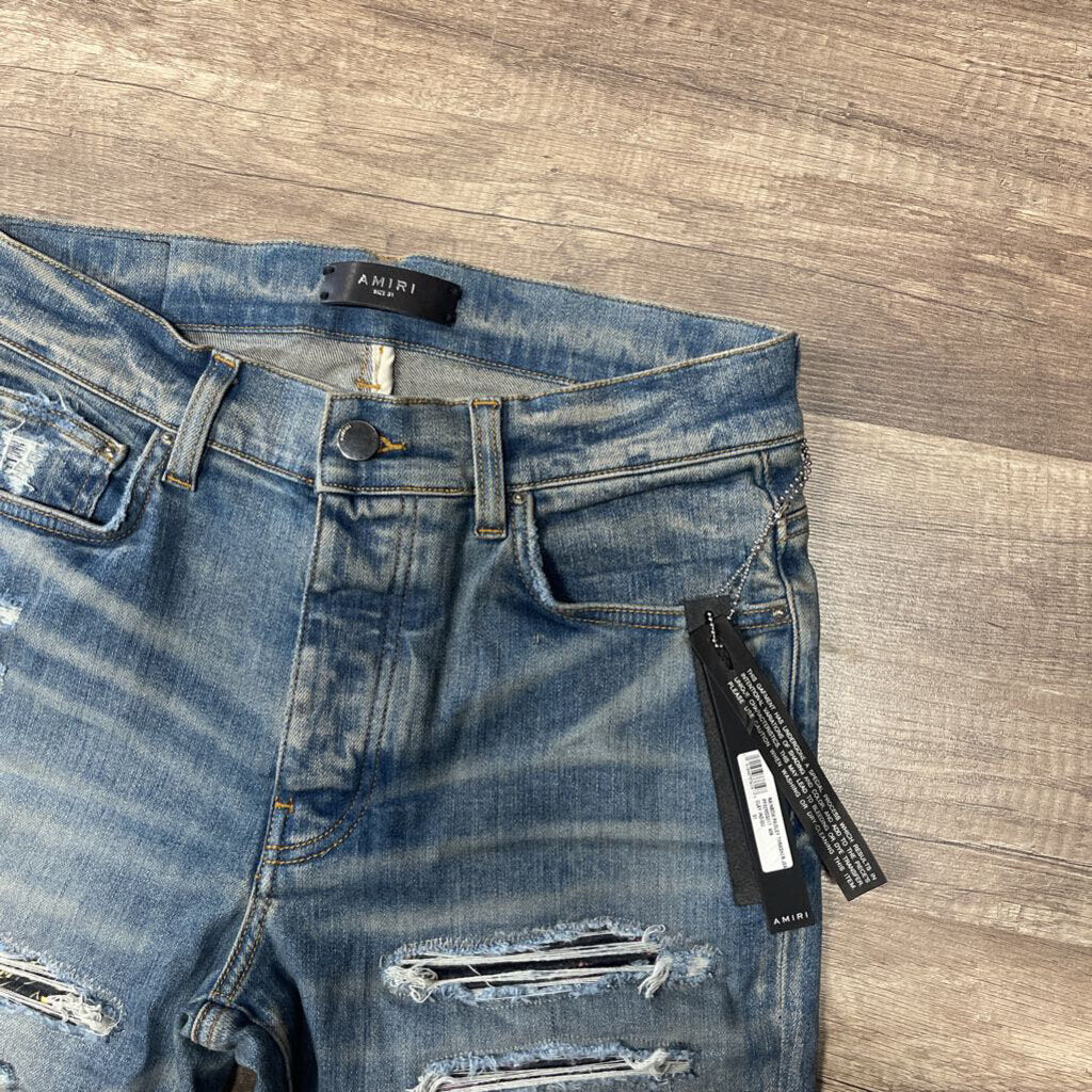 Amiri Jean Black Trasher Multicolor patch