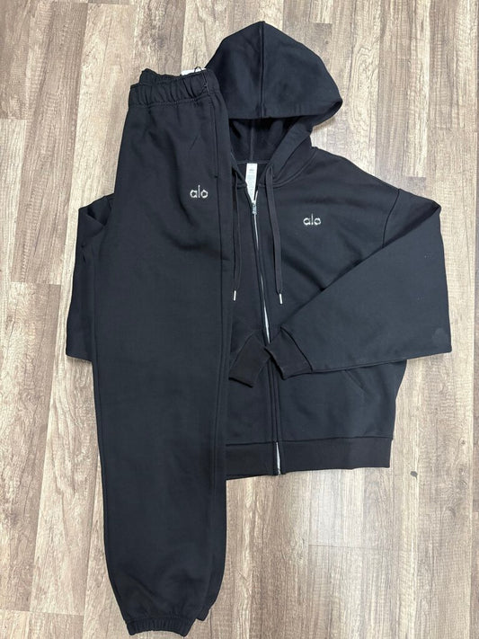Alo full zip hoodie black