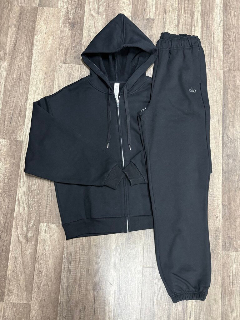 Alo full zip hoodie black