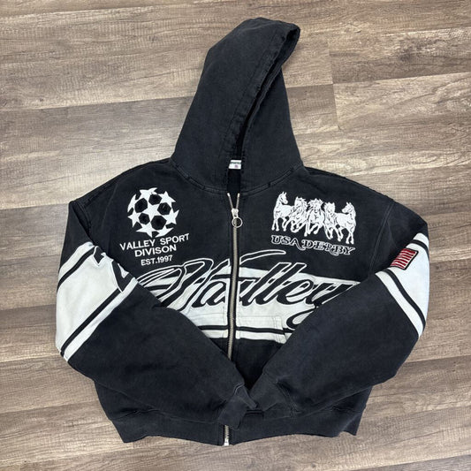 Valley zip up grey white