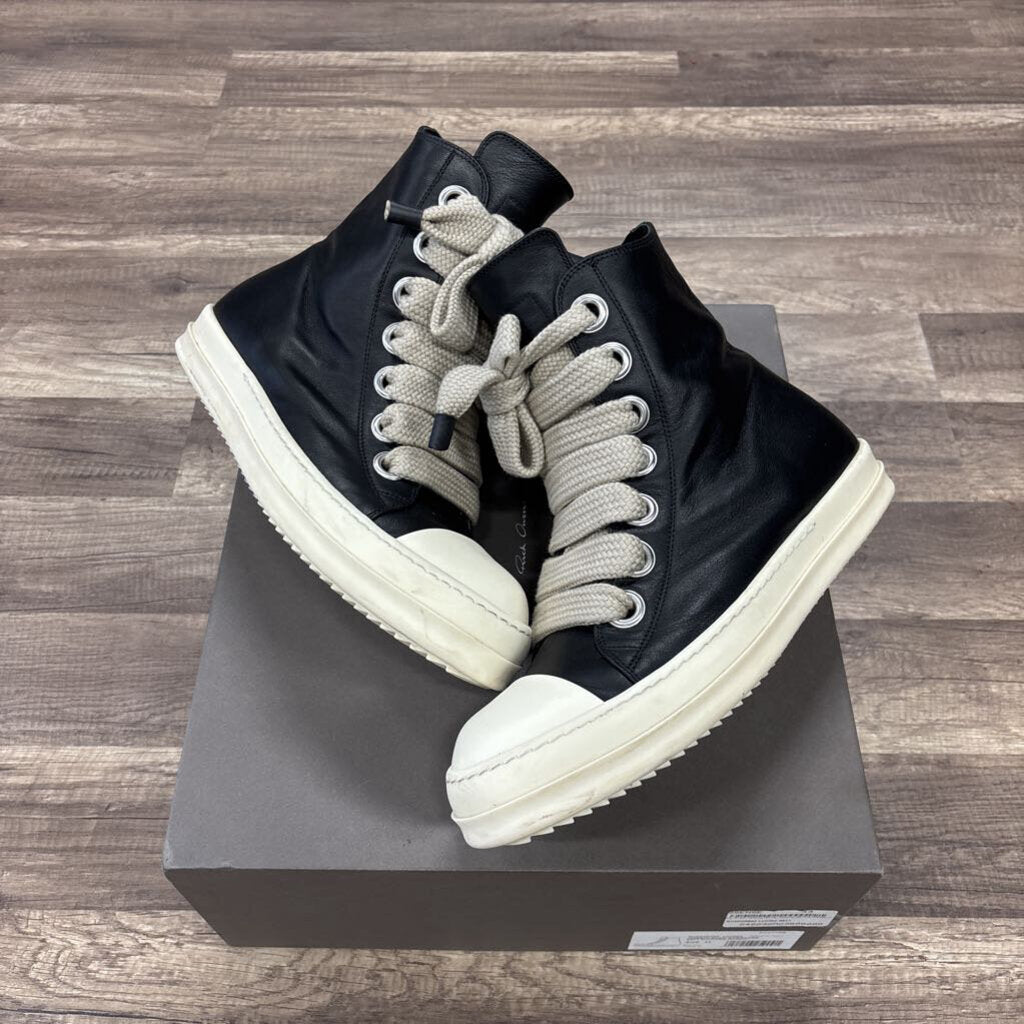 Rick owens ramone leather jumbo lace hi