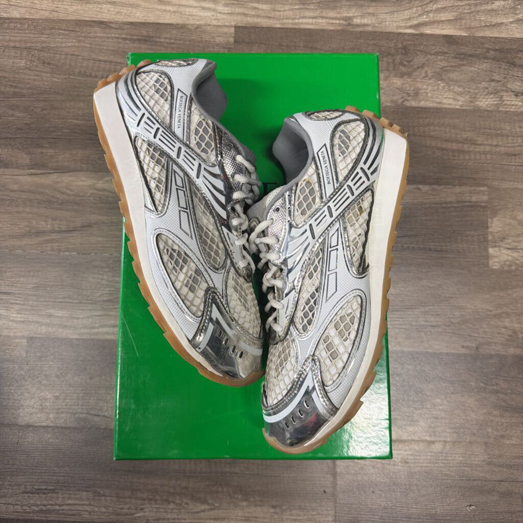 Bottega Veneta White Silver Orbit