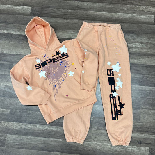 Sp5der set peach