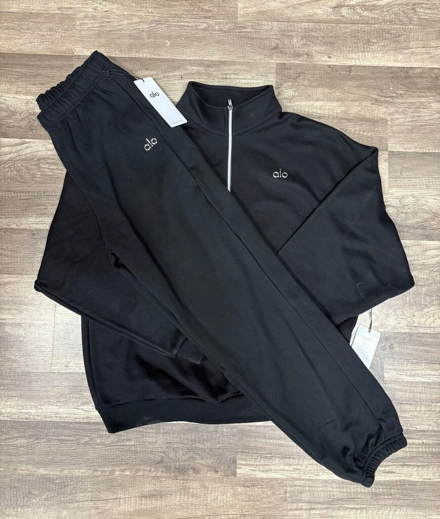 Alo Quarter Zip Set Black