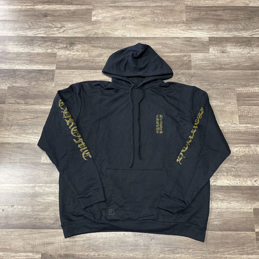 Chrome Hearts Black Hoodie Vertical Logo
