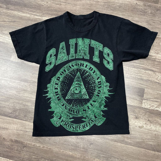 Saints T-shirt Black Green Dying Breed