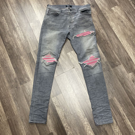 Amiri Mx-1 Jeans Grey Pink Patch
