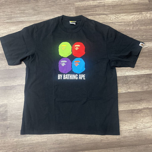 Bape Shirt Black Multiple Ape Head