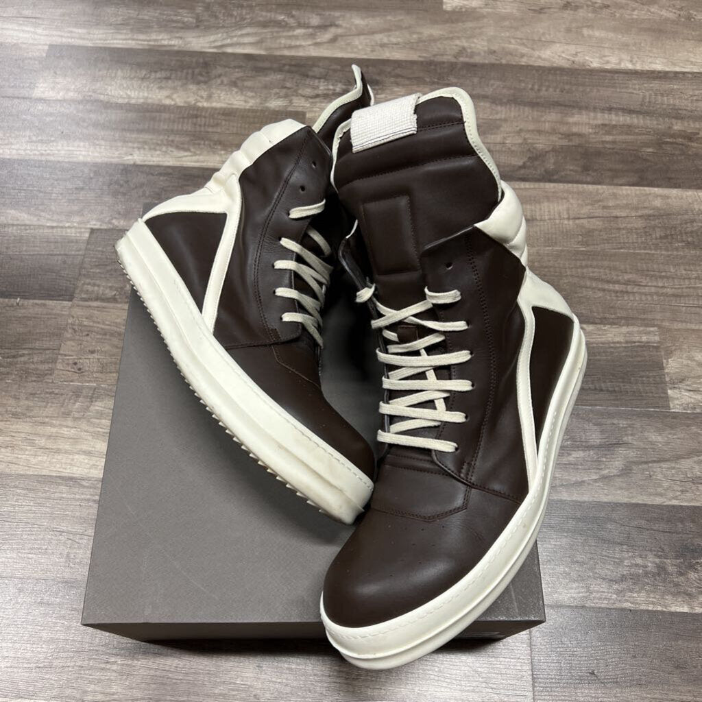 Rick Owens Geobasket Brown White