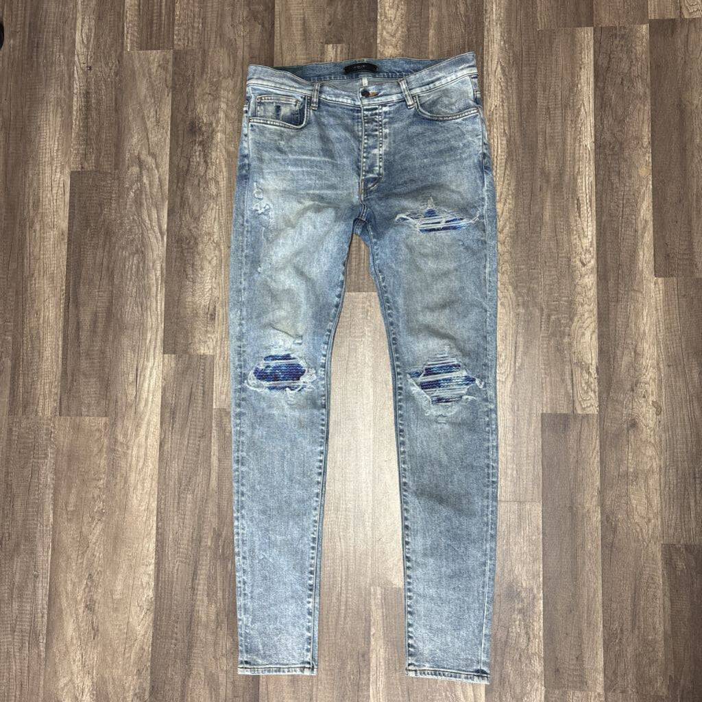 amiri jean mx 1 blue tie dye patch