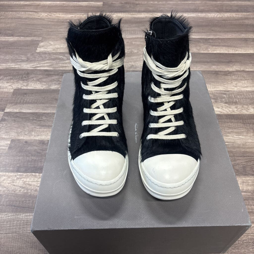 Rick owens Ramone hi pony hair black