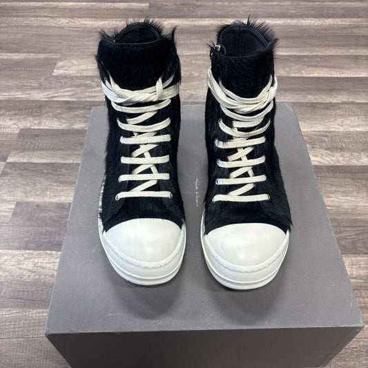 Rick owens Ramone hi pony hair black