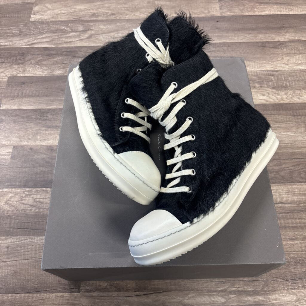 Rick owens Ramone hi pony hair black