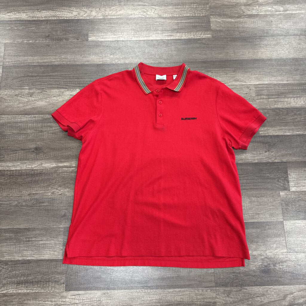 Burberry Red Plaid Collar