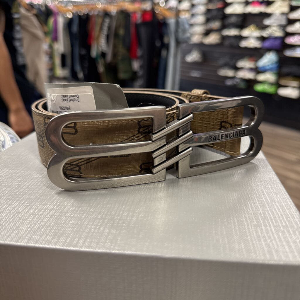 Balenciaga monogram belt beige
