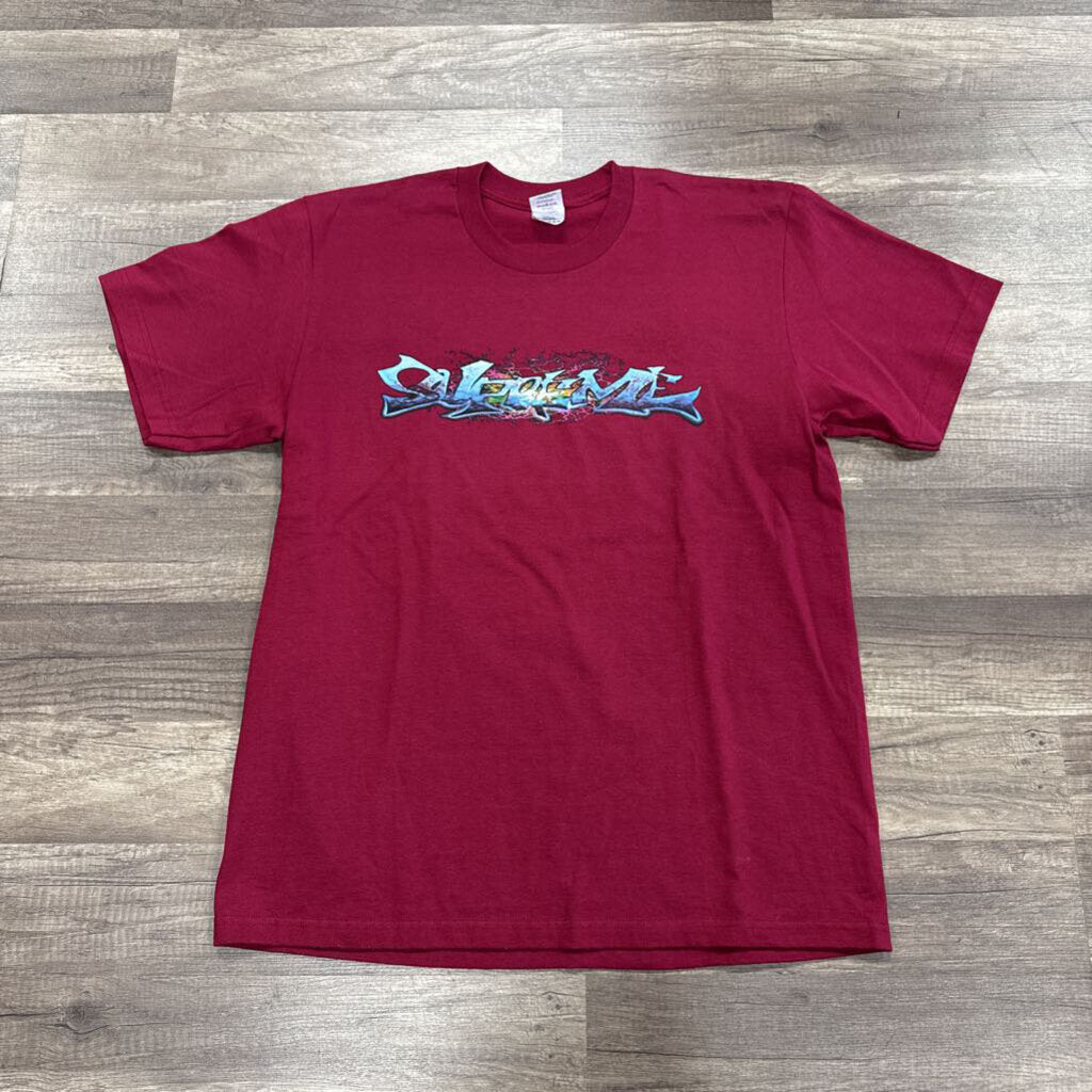 Supreme logo shirt burgundy