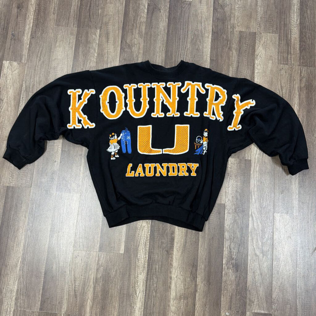 Kapital Kountry Black Orange Crewneck