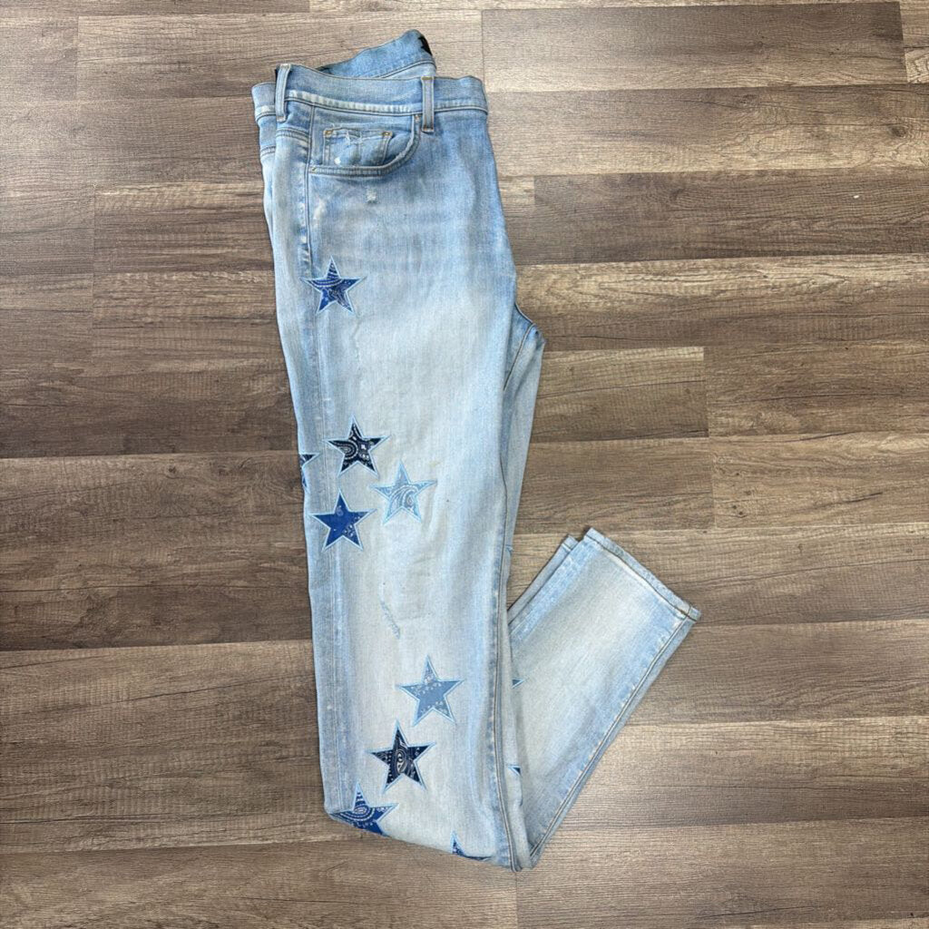 Amiri Jean Light Blue Star Patch