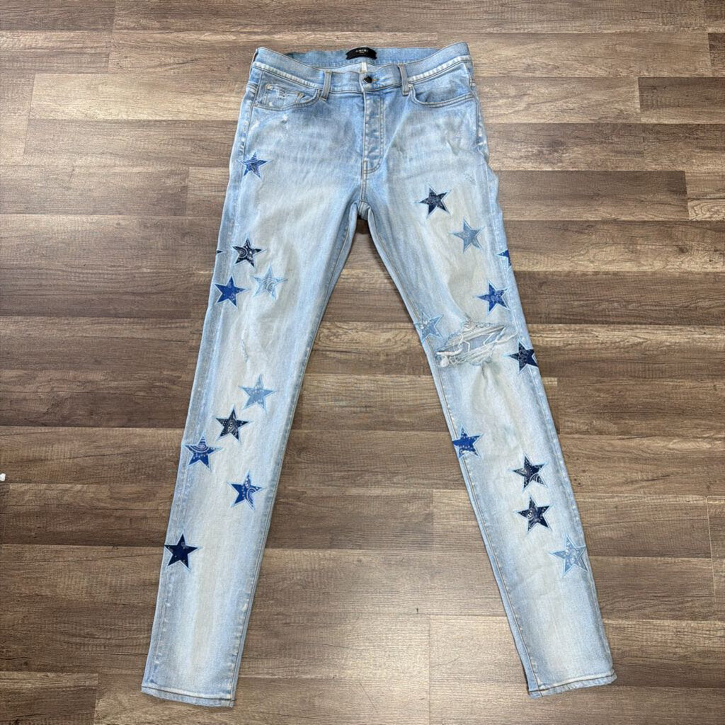 Amiri Jean Light Blue Star Patch