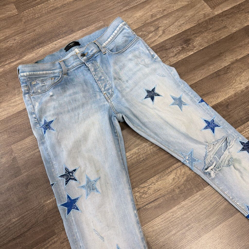 Amiri Jean Light Blue Star Patch