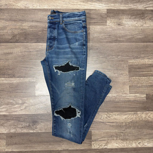 Amiri Jean Blue Black Patch Mx1