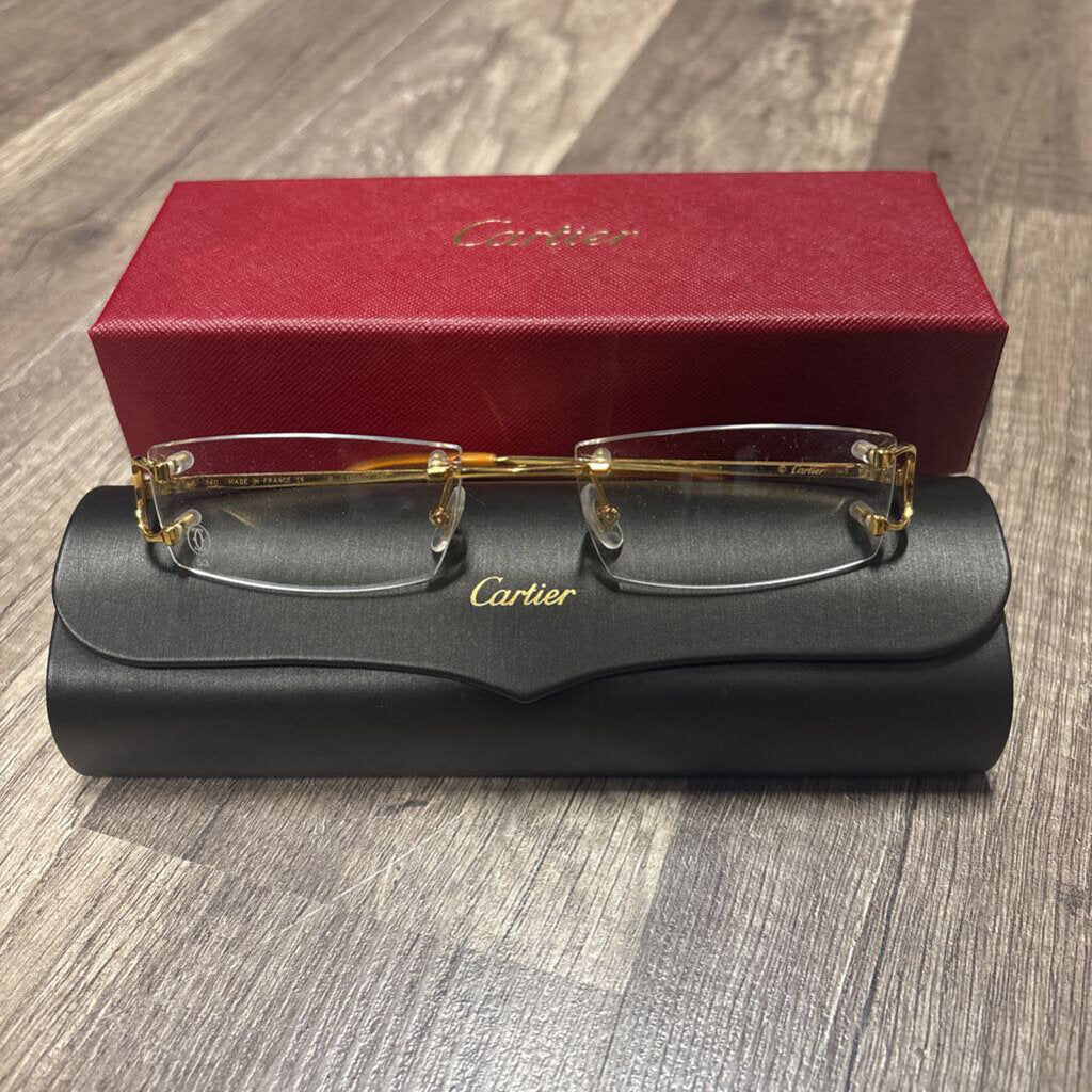 Cartier Gold Rimless Glasses