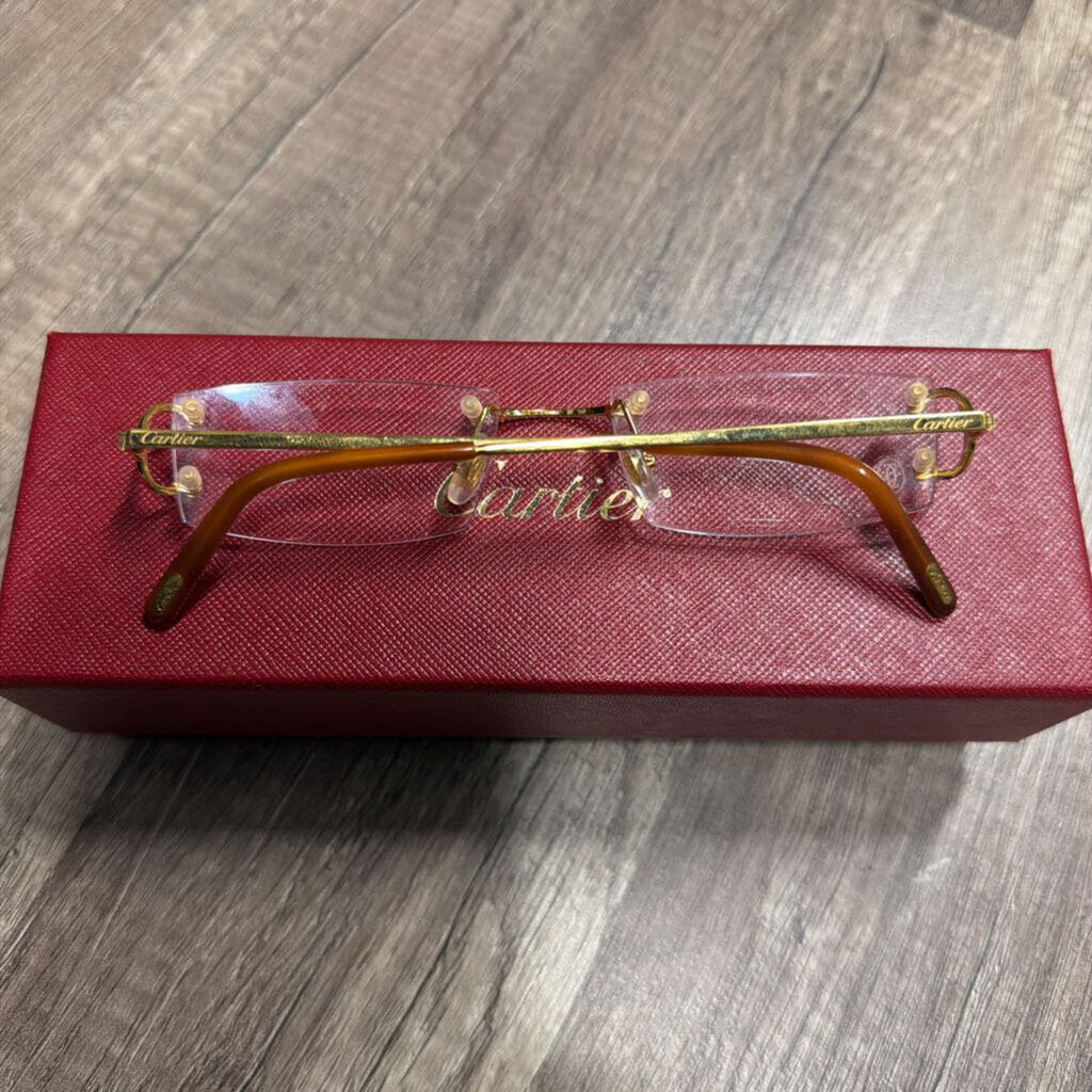 Cartier Gold Rimless Glasses