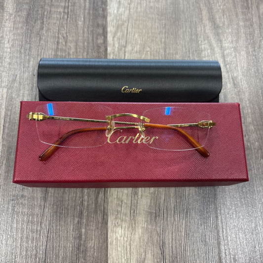 Cartier Gold Rimless Glasses 140