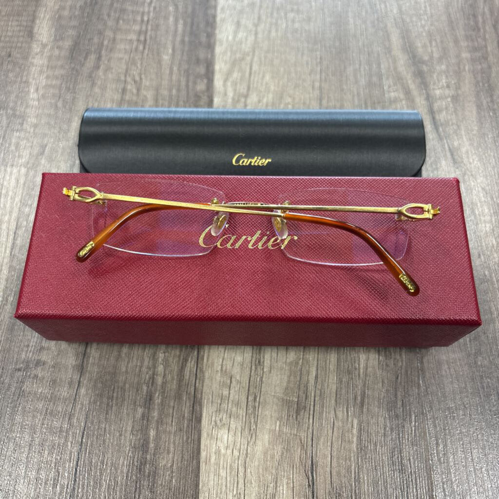 Cartier Gold Rimless Glasses 140