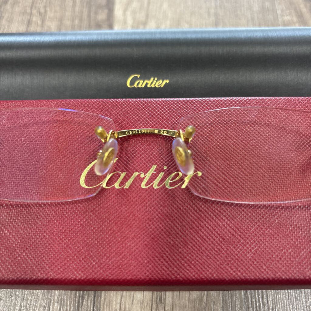 Cartier Gold Rimless Glasses 140