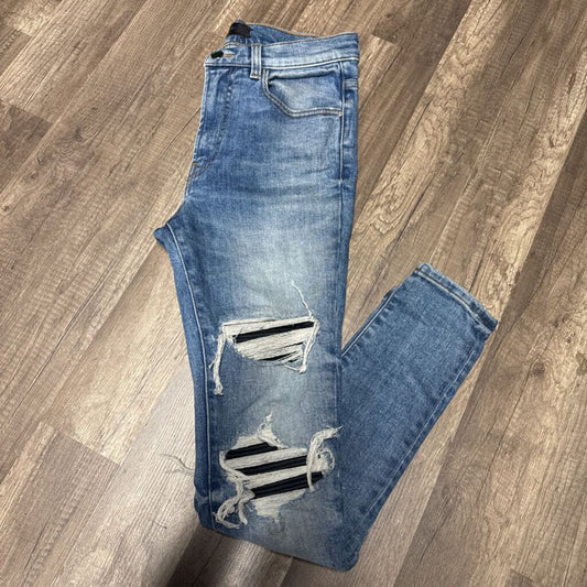 Amiri Jean Mx1 Medium Wash Black Patch