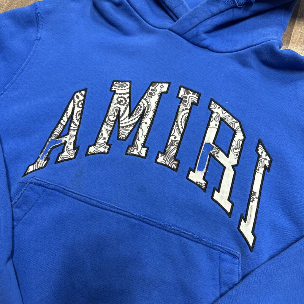 Amiri Paisley Hoodie Blue