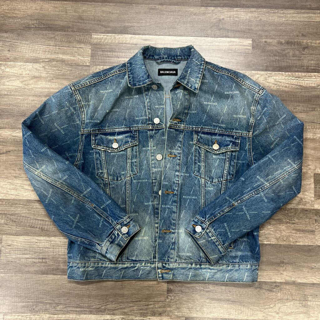 Balenciaga Jean Jacket Logo