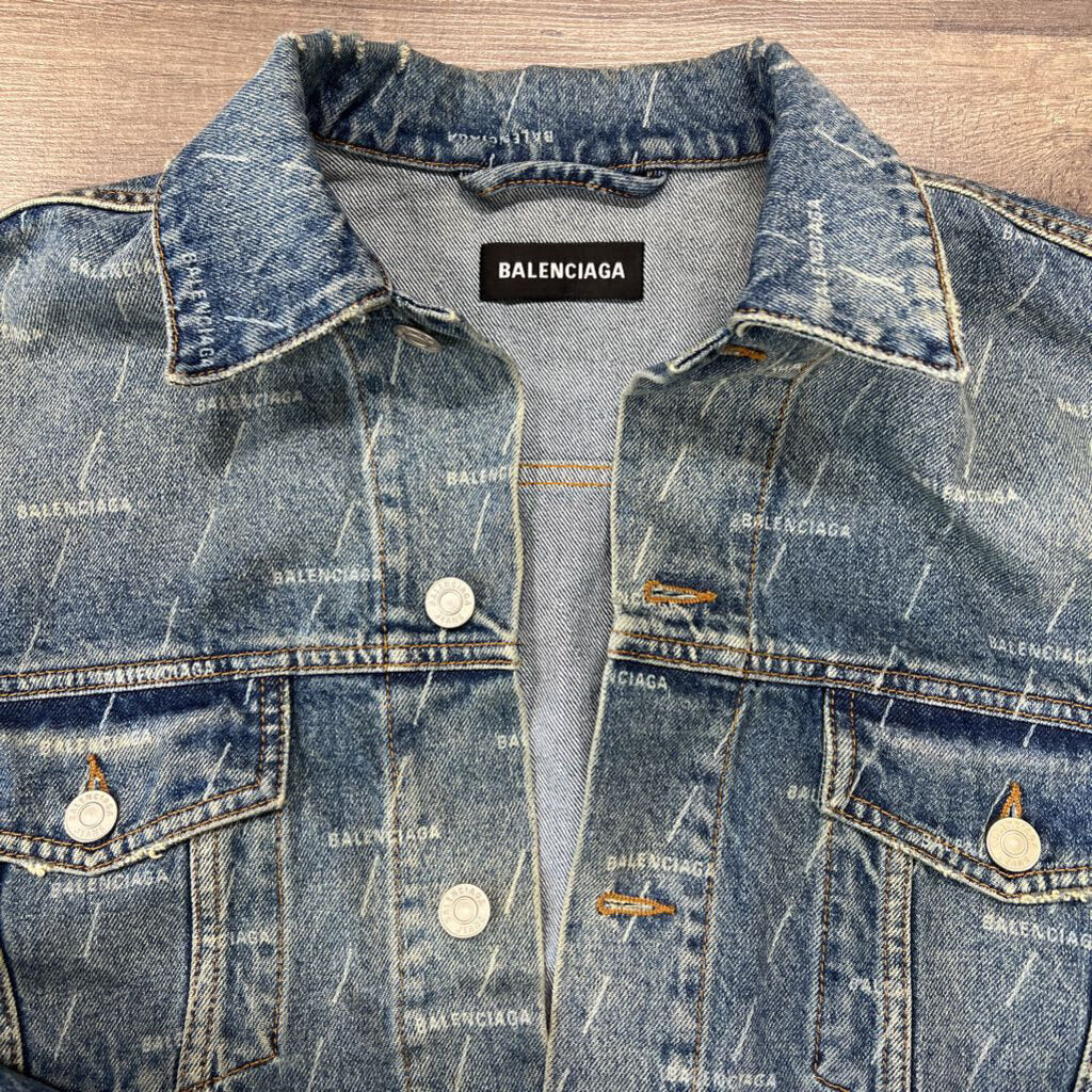 Balenciaga Jean Jacket Logo