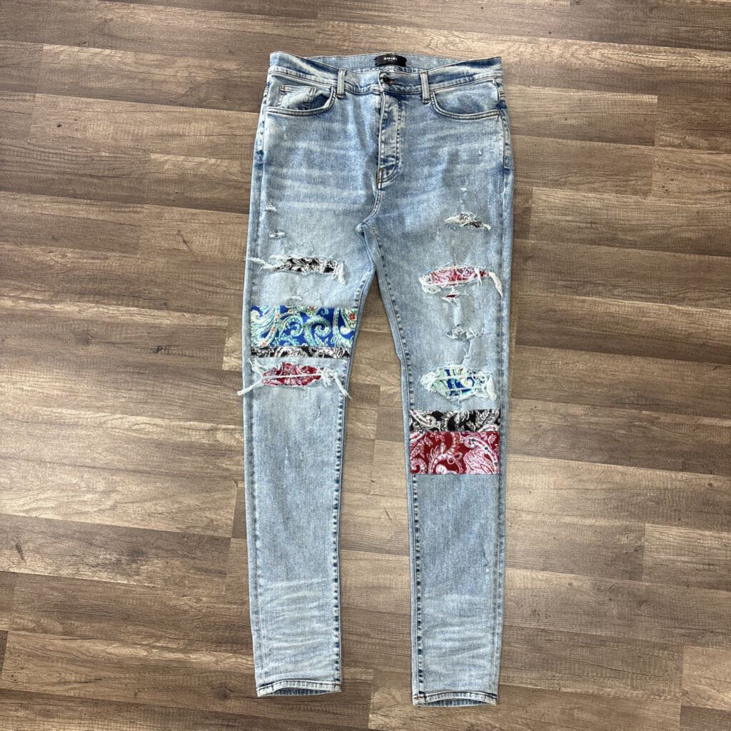 Amiri Jean Bandana Patch