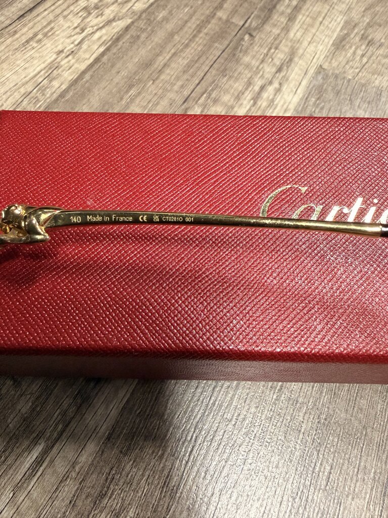Cartier Gold Tinted Panther Glasses