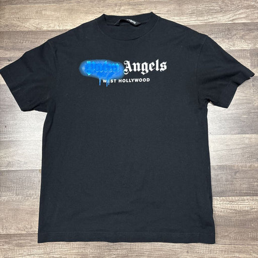 Palm Angels spray paint shirt black blue
