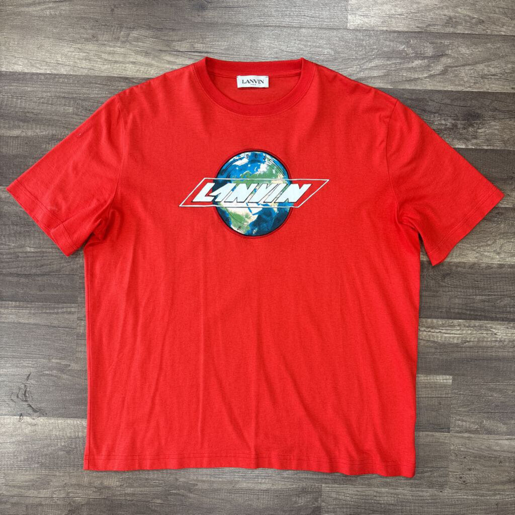 Lanvin paris graphic shirt red