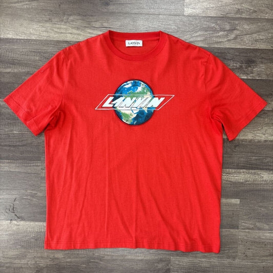 Lanvin paris graphic shirt red