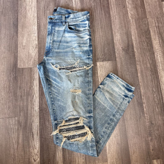Amiri Jean Mx1 Sand Wash Grey Paisley