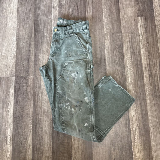 Carhartt Double Knee Green Distress