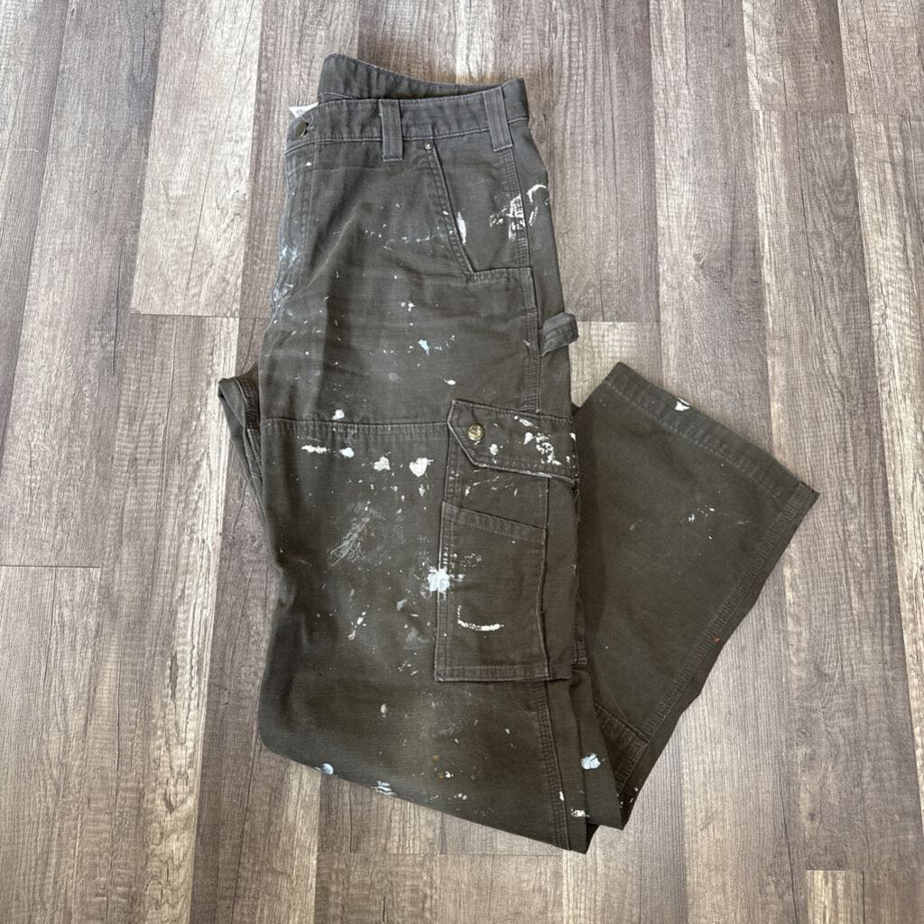 Carhartt Double Knee Green Distress
