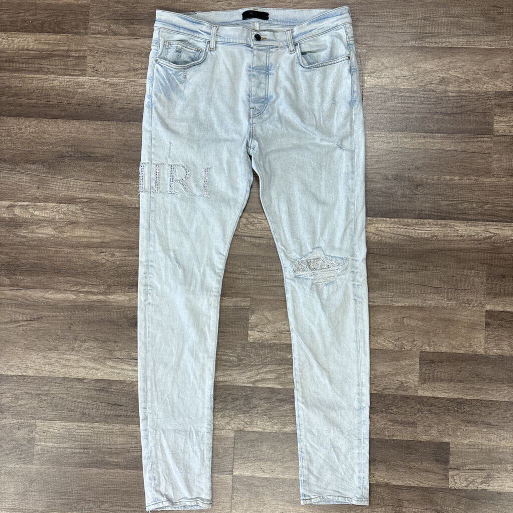 Amiri jean blue diamond logo