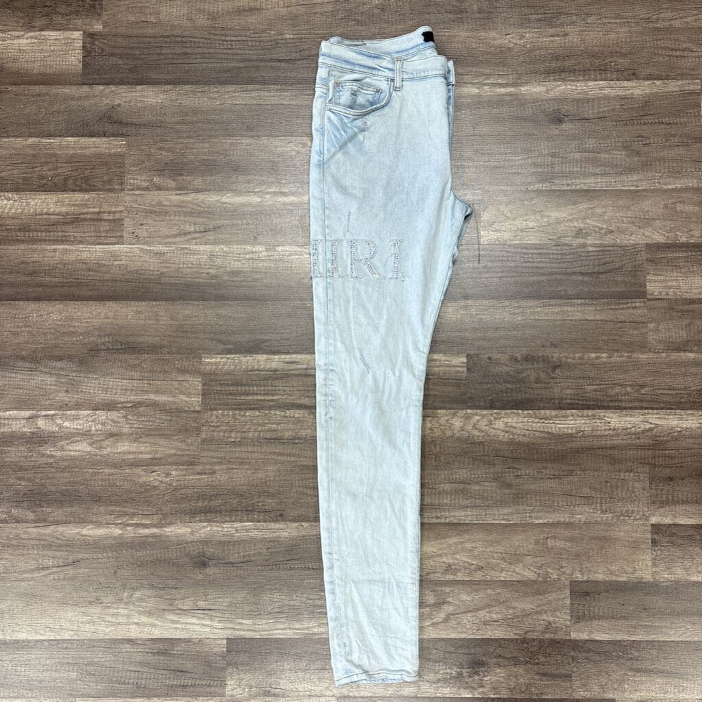 Amiri jean blue diamond logo