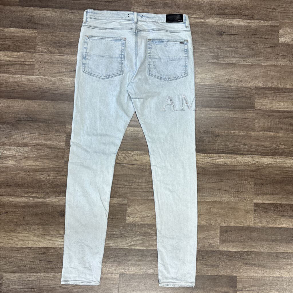 Amiri jean blue diamond logo