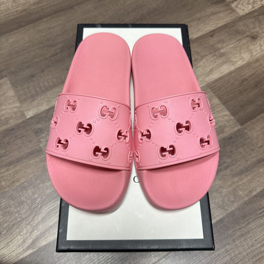 Gucci Monogram Pink Slides