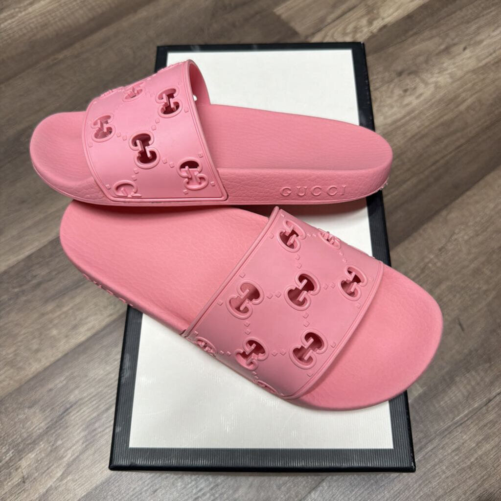 Gucci Monogram Pink Slides